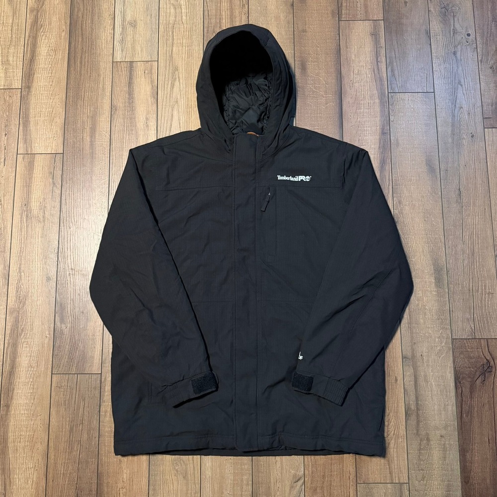 Timberland PRO Split System Waterproof Jacket Mens XL Black Ripstop Insulated
